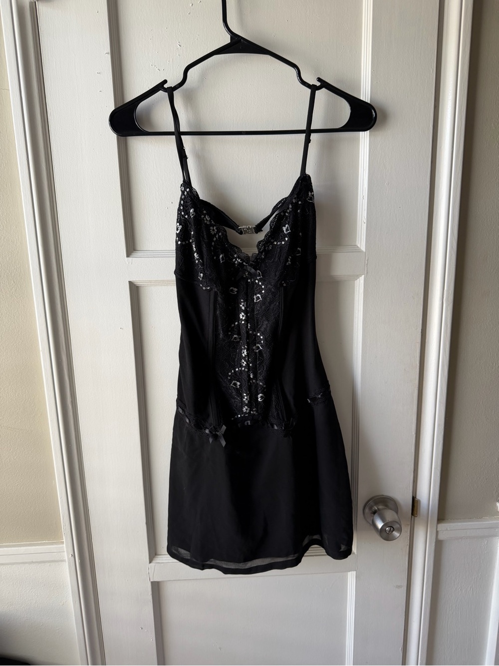 Outcast Extra Black Lace-Trim Mini Slip Dress - Picture 2 of 5